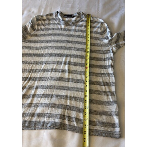 VINCE Jaspe Gray Striped Crewneck Sweater Mens XL Lightweight Long Sleeve Casual - Picture 9 of 9